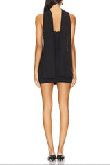 Asat Strapless Wrap Mini Dress - Black