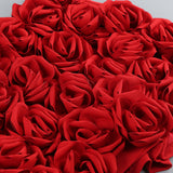 3D FLOWER EMBELLISHED SKIRT IN RED