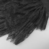 Lace Tiered flower Strapless Maxi Dress in black