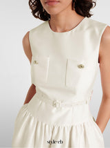 jocelyn Bowknot-Side Bandage Strapless maxi Dress in apricot