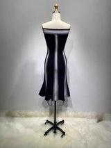 Jacquard off-shoulder midi dress in black