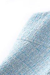 halter neck tweed vest mini dress in blue