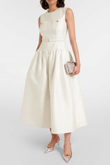 jocelyn Bowknot-Side Bandage Strapless maxi Dress in apricot