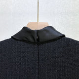 tabitha Boucle Collared tweed Mini Dress in black