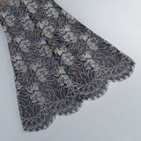 Shnovia Blue Strapless Embroidered Lace Maxi Dress With Gloves