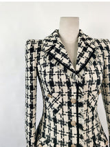 ophelia Houndstooth Tweed Mini Dress