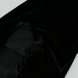 samantha feather velvet strapless mini dress in black