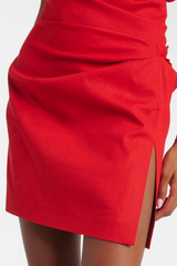 Oayena Floral Appliqué One Shoulder Mini Dress