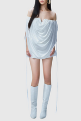 Odruta Off Shoulder Draped Top in White