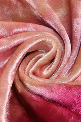 donna pink Off-shoulder Print Velvet long sleeve Midi Dress