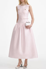 jocelyn Bowknot-Side Bandage Strapless maxi Dress in black