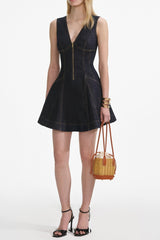 elizabeth Indigo Denim Mini Dress