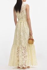 ingrid Yellow Lace Maxi Dress