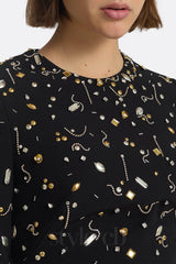 Pamaria Diamante Embroidery Mini Dress