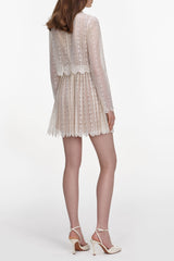odelette Cream Organza Lace Mini Dress