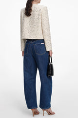 lillian Cream Embellished Boucle Jacket