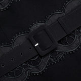 rae Black Crepe Midi Dress