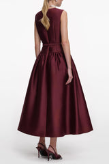 jocelyn Bowknot-Side Bandage Strapless maxi Dress in burgundy