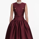 jocelyn Bowknot-Side Bandage Strapless maxi Dress in burgundy