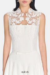 Floral Lace Sleeveless Maxi Dress