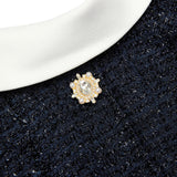 stacey Navy Boucle Long Sleeve Mini Dress