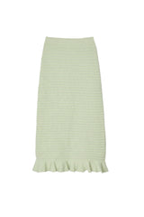 Rhinestone knit maxi skirt in Almond Green