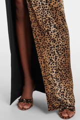 Sayera Leopard Ruched Maxi Dress