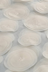 Nodin Strapless Dot Mesh Maxi Dress in orange