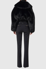 adelaide Faux Fur Corset Jacket in black