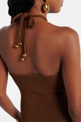 Halter Knitted Maxi Dress