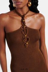 Halter Knitted Maxi Dress