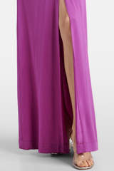 Trisa Crystal Embellished Cutout Maxi Dress - Purple