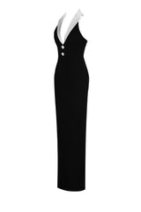 Tsanko Halter Maxi Bandage Dress