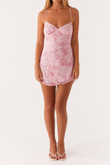 Vietta Sequin Cami Mini Dress in pink