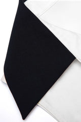 White Cotton Contrast Collar Mini Dress