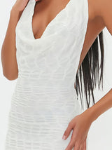 White Textured Bodycon Mini Dress