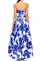 nancy Violette Bubble Hem Maxi Dress in cobalt