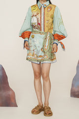 murray pattern print mini shirt dress