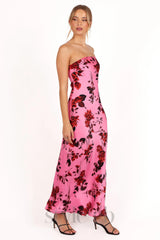 bryden strapless maxi dress in rose pink