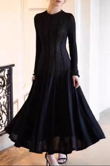 sleeveless lace crochet maxi dress in black
