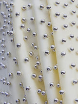 stephanie beading embellished halter backless maxi dress in Butter