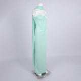 anna Strapless Mesh Scarf Corset Maxi Dress in green