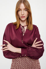 Viscose blouse in burgundy