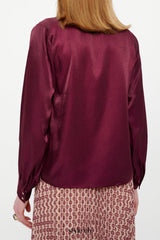 Viscose blouse in burgundy
