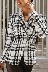 quintina black white Plaid Blazer
