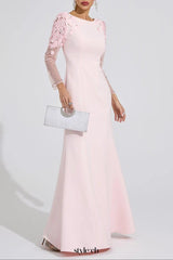 victoria Pink sequin mesh sleeve Maxi Dress