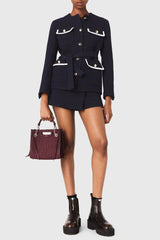 sigrid navy blue 4-pocket tweed jacket