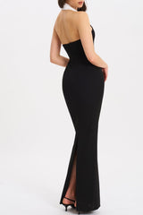 Tsanko Halter Maxi Bandage Dress
