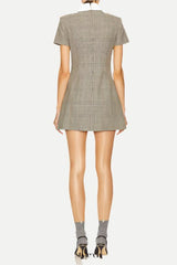 Check Wool Mini Dress