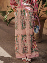 liz multicolor Linen shirt cardigan long-sleeved set